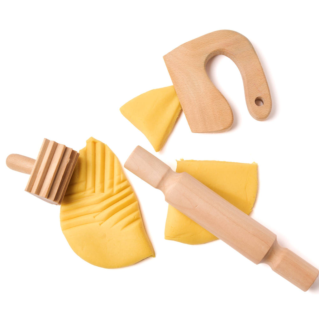 Wooden playdough hot sale tools