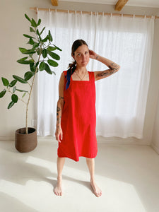 Vintage French Linen + Cotton Gown - Tomato