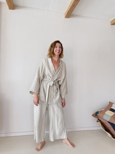 Naoko Linen Kimono Sleepwear Set