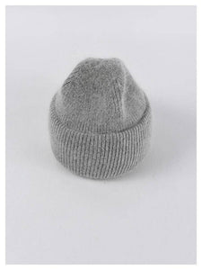 Angora Beanie Hat - Grey