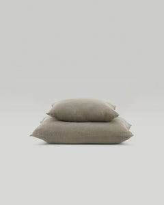 Raw Linen Pillow - Cocoa, Large