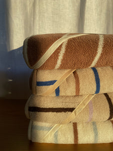 Raita Hooded Towel - Purple + Clay + Brown