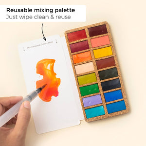 Eco Watercolor Pans Set - 16 Color Tray