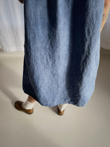 Vintage French Linen Gown - Stone Blue