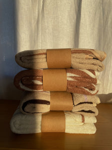 Raita Hooded Towel - Purple + Clay + Brown