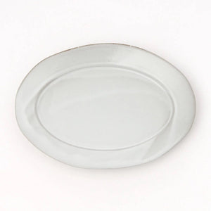 Deluxe Black Soil Oval Plate in White