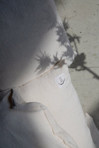 Raw Linen Pillow - Chalk, Small Lumbar