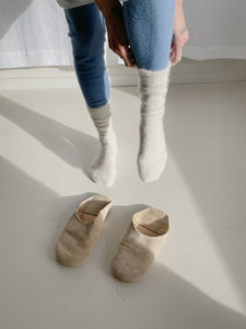 German Knit Wool + Angora Leggings - Stone Blue