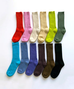 Dyed Cotton Socks - Coffee