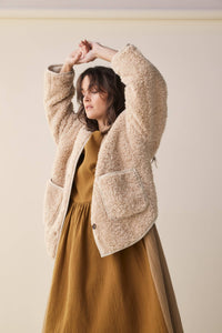 Wool Blend Fur Cardigan Jacket