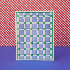 Squares on Squares Letterpress Card