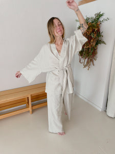 Naoko Linen Kimono Sleepwear Set