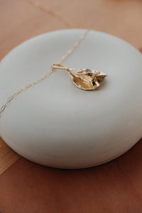 Trifolia Necklace in Brass