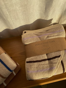 Raita Hooded Towel - Purple + Clay + Brown