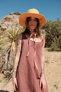Vintage French Linen Dress - Cacao