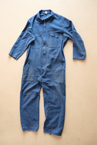 Vintage Workwear Long Sleeve Jumpsuit - French Blue