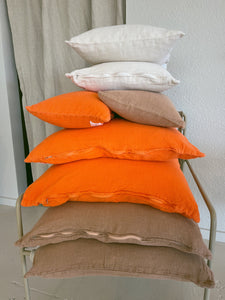 Raw Linen Pillow - Neon, Large