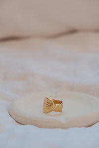 Striped Ring in Brass