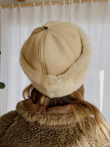 Douda Beige Lamb Leather Hat