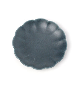 Mino Ware Mini Plate Chrysanthemum in Navy