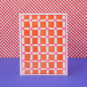 Squares on Squares Letterpress Card