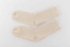 Undyed Alpaca Bed Socks Ultra Soft - Cream