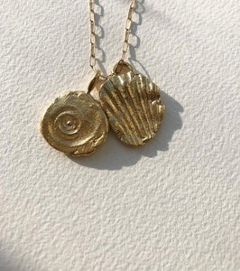 Spiral Necklace in Brass and Striped Necklace in Brass